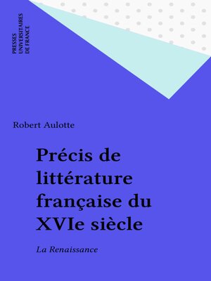 cover image of Précis de littérature française du XVIe siècle